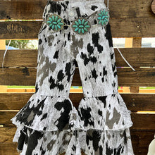 Load image into Gallery viewer, Cowhide Denim Bell Bottoms
